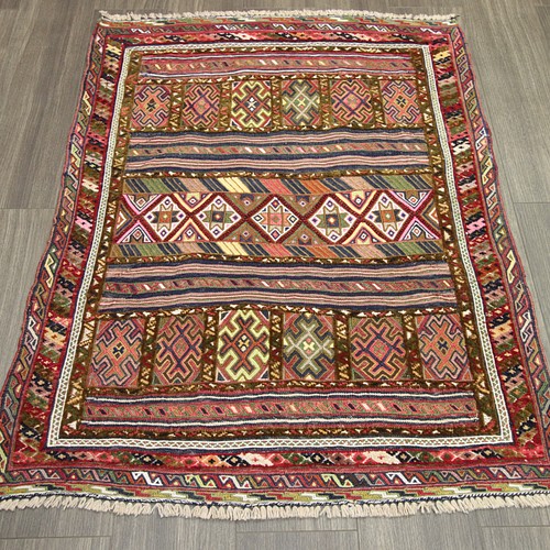 購入ファッション 手織り ヴィンテージラグ トライバルラグ タイマニ族　絨毯 カーペット ラグ