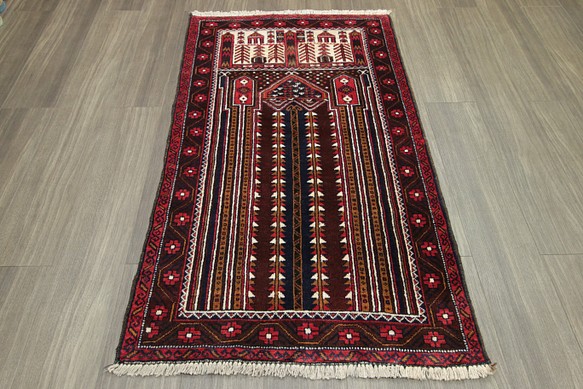 最新発見 バルーチ族 トライバルラグ 144×84cm 40/手織り絨毯 