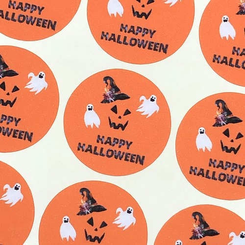 サンキューシール ハロウィン Halloween おばけ S166 名入れok 文字変更 フォント変更 サイズ変更等無料 ラッピング用品 Lily Designs 通販 Creema クリーマ ハンドメイド 手作り クラフト作品の販売サイト