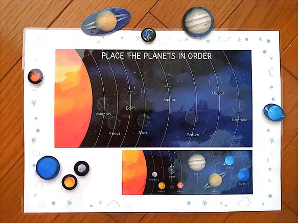 【4.5才、5才〜児様向け(小学生にも！)】惑星の順番を学ぶ知育教材 1枚目の画像