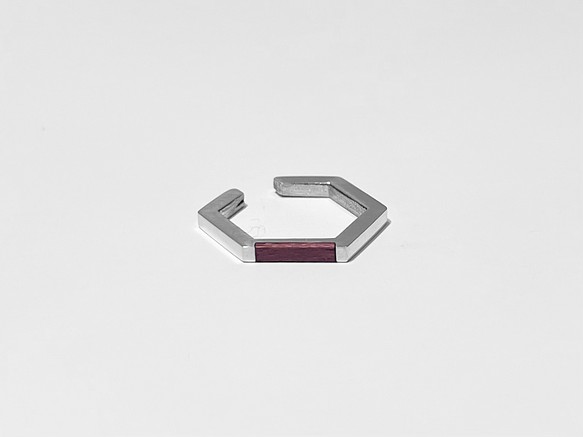 hexagon ear cuff パープルハート　ｲﾔｰｶﾌ silver925 1枚目の画像