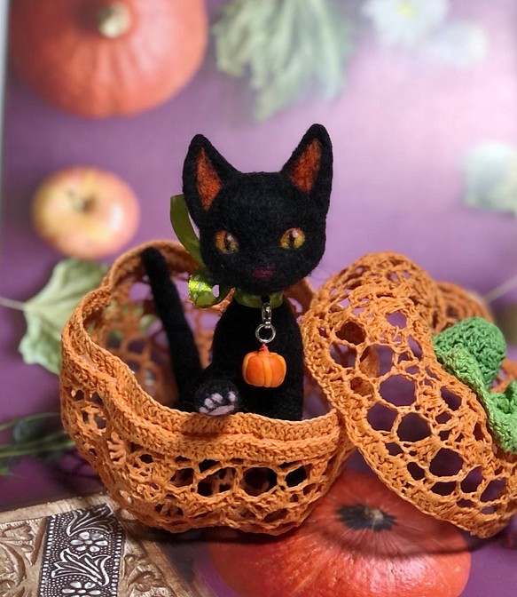 珍しい 羊毛フェルト ハロウィン キツネ 黒猫 ad-naturam.fr