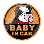 MINI(ミニクーパー) 注意喚起 マグネット ゴーバッジサイズ BABY IN CAR 1枚目の画像