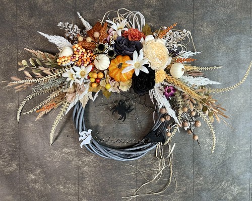 No.wreath-15466/ハロウィンリース22-(3) クモの巣42x45cm