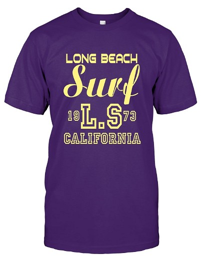 紫のロングビーチのメンズとレディースのTシャツ 1枚目の画像