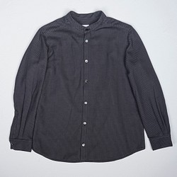 二色刺子コットンシャツ(黒チャコールグレー) / 知多木綿 1枚目の画像