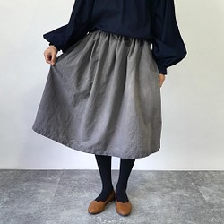 縮褶半身裙/灰色/mikawa Textile 第1張的照片