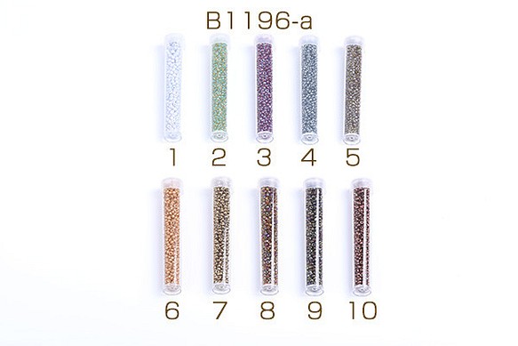 B1196-a-14 6本 シードビーズ 1.5-2mm ボトル付き 全133色 No.1-20  6X（1本） 1枚目の画像