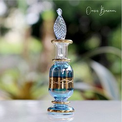 GOLD［Mサイズ］エジプトガラス香水瓶 パフュームボトル アロマオイル 