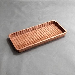 我谷盆 胡桃 20×9×2cm ナチュラル ペントレイ お盆 トレイ 木地盆