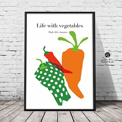 かわいい 野菜 ポスター A4 アート アートポスター （アート seiで検索） 壁掛けインテリア 689 イラスト sei  通販｜Creema(クリーマ) 14643637