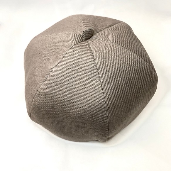 【受注生産】ハーフリネンベレー帽　グレージュ 1枚目の画像