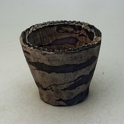 陶器製（3号ポット相当） #植木鉢 ミカゲ SMMc-ブラック＆グレー 4948 1枚目の画像