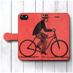 【 マッチラベル 自転車 紳士 】iPhone14Pro スマホケース iPhoneSE3 iPhone13Pro 1 1枚目の画像