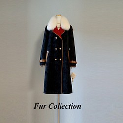 英国調☆豪華なフォックスファー付きかっこいいコート新品暖かいコートオシャレコート