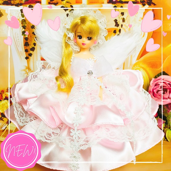 リカちゃん ハロウィン 天使の羽 ドレス ピンク ドール服 人形服