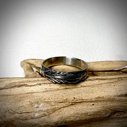 silver925 キングマンターコイズ　フェザー　シルバーリング　指輪♯インディアンジュエリー　ナバホ族　ネイティブアメリカン　羽根