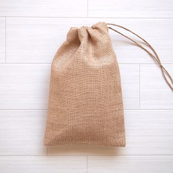 ジュート巾着袋（口紐付）　20cm×30cm　5枚セット 1枚目の画像