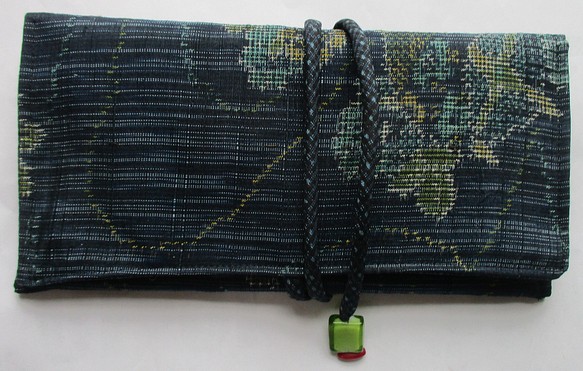 ６６１０　紬の着物で作った和風財布・ポーチ　#送料無料 1枚目の画像