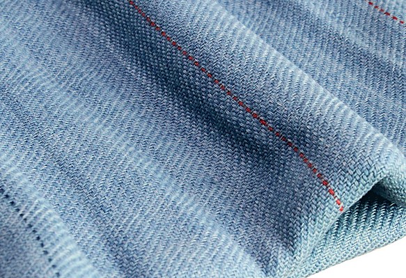 天然インディゴ染め手織りウールショール（TX-112-01、TX-113-01） 1枚目の画像