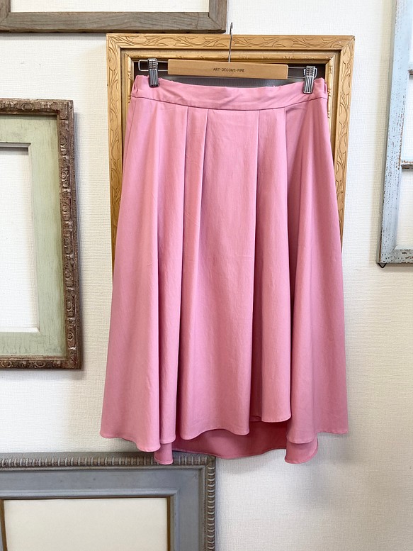 Sale price 成人裙❤️ 捲邊裙式褶皺喇叭裙粉色（L碼） 第1張的照片