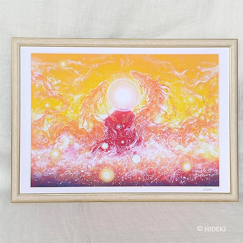 正規品販売！ 油絵 絵画 オレンジの月【Ａ3】 絵画/タペストリ - www