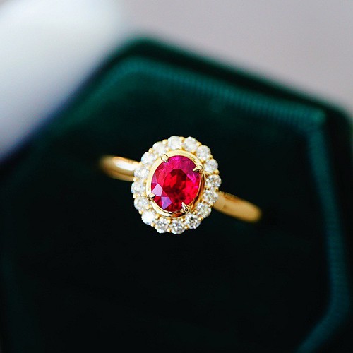 天然ルビー　ダイヤモンド　K18×プラチナ　リング　ring 指輪　宝石　宝飾
