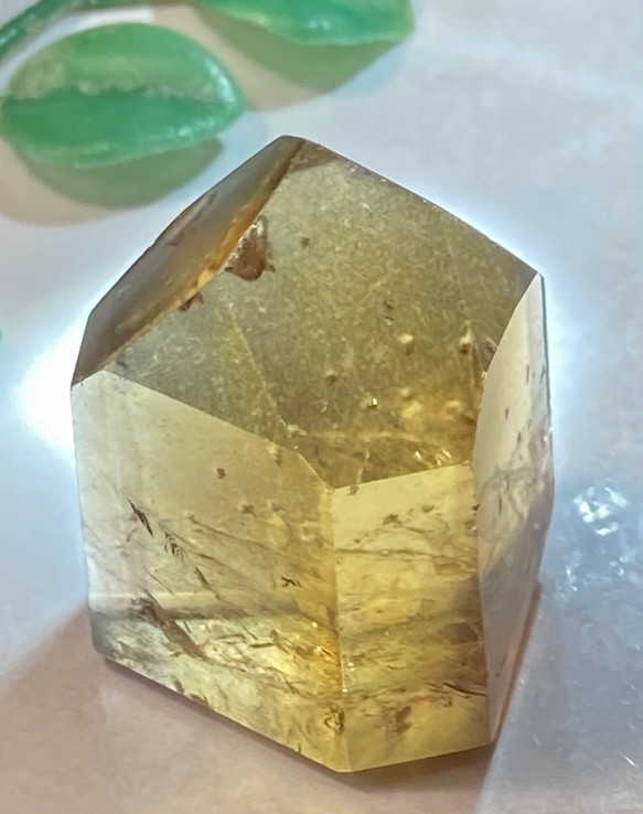 貫入水晶✨非加熱 天然シトリン ポイント ポリッシュ 天然石 東洋