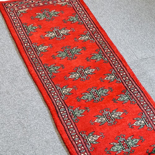 廊下敷きパキスタン手織り絨毯 ランナー サイズ:200×64cm-