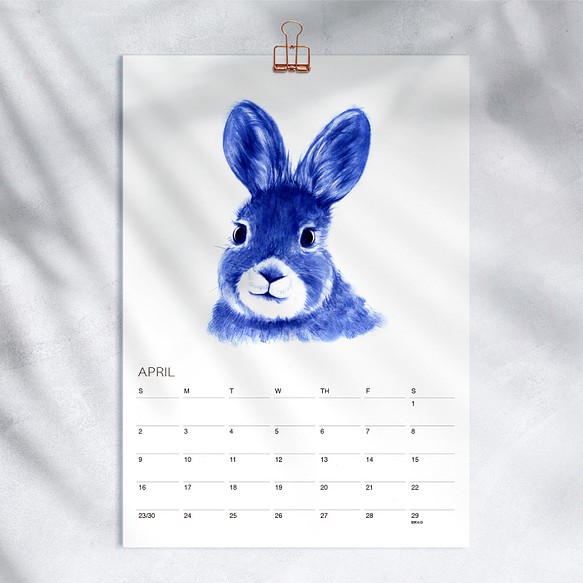 2023年曆掛曆 好奇寶寶 青花系列動物畫 聖誕新年禮物 f8 第1張的照片