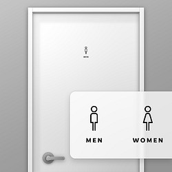 トイレ (TOILET) -MEN, WOMEN 2種 タイプA【賃貸OK・部屋名サインステッカー】 1枚目の画像