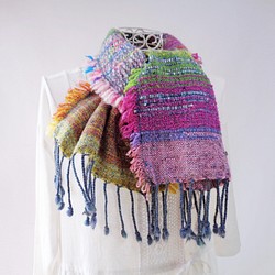 手工編織，羊毛圍巾，開叉編織，短款 第1張的照片