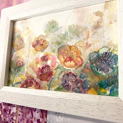 ポピー　花　花の絵　ハンドメイド　水彩　アクリル　カラフル　幸せな予感 1枚目の画像