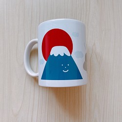 富士山和水豚馬克杯藍襯 第1張的照片