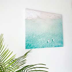 リゾートビーチフォトキャンバス インテリアアートパネル サーフィンの写真 大きめサイズ 海の景色 壁掛けポスター ハワイ 1枚目の画像