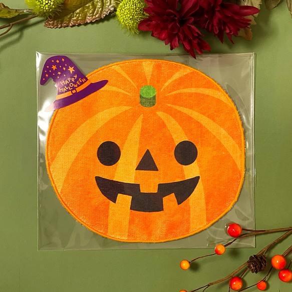 ハロウィンかぼちゃのハンカチ 1枚目の画像