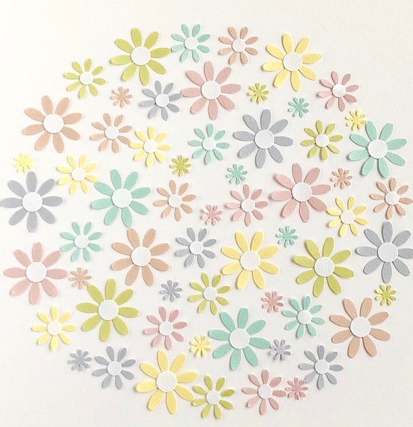 クラフトパンチのお花のセット〜 ペーパーフラワー　色紙　アルバム　寄せ書き 1枚目の画像