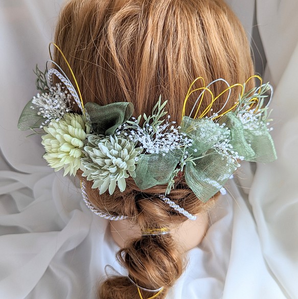 ヘアピン ヘッドパーツ ヘアパーツ 髪飾り アートフラワー 造花 成人式