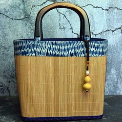 レディー ハンドバッグ 職人手作り 竹編みバッグ 便攜 かごバッグ 純子