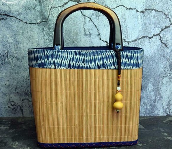 レディー ハンドバッグ 職人手作り 竹編みバッグ 便攜 かごバッグ 純子