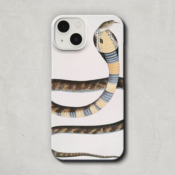 スマホケース / ジョン エドワード グレイ「縞模様 の コブラ」 iPhone 全機種対応 爬虫類 スネーク 個性的 1枚目の画像