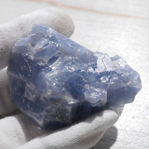 天然石ブルーカルサイト約85g約63mm(メキシコ産)原石ラフロック鉱物 