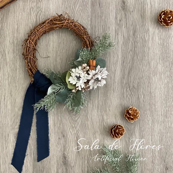 コロンと小さな winter wreathe ① 2023　　クリスマスリース