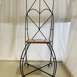 【マルコウ】　アイアン　チェアー　椅子　丸鋼　鉄　アート　ガーデンチェアー 1枚目の画像