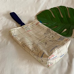 【オーダーOK】入園入学シューズケース上履き袋リバーシブル33世界地図W 1枚目の画像