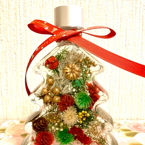ハーバリウム クリスマスツリーボトル プレゼント ハーバリウム・植物 