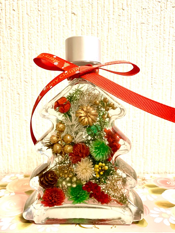 ハーバリウム クリスマスツリーボトル プレゼント ハーバリウム・植物 