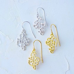 mesh artピアス シルバー925 粘菌 ヘビヌカホコリ ピアス（フック