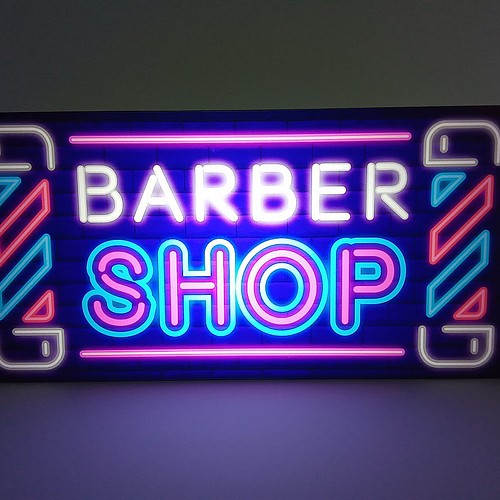No.OD43 barber LED ネオン 看板 雑貨 バーバー WAHL
