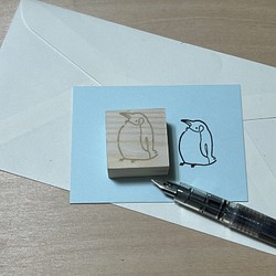 【複数購入割有】 手作りスタンプ　オウサマペンギン 1枚目の画像